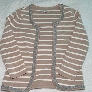 Banana Republic Striped Knit Cardigan - Blush & Ivory